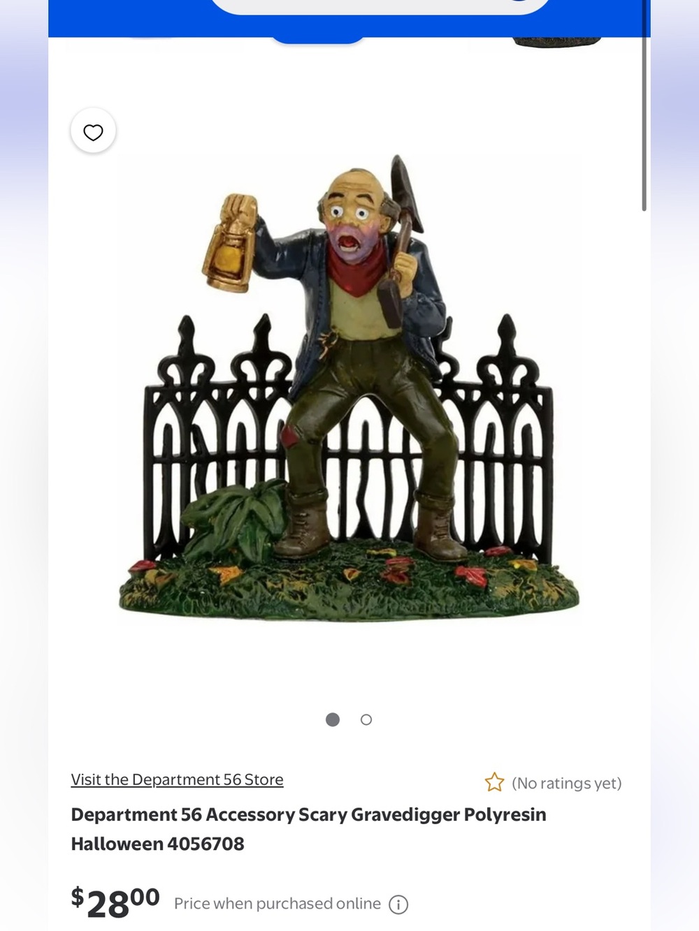 Department 56 Scary Gravedigger Figurine - Black, Green, Red, Gold
